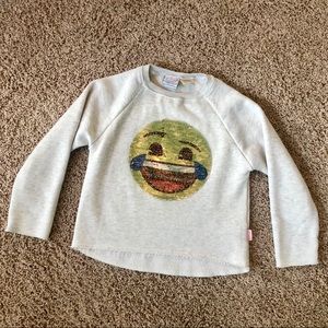Zara sequin Flip emoji 😜 girls size 6 sweatshirt